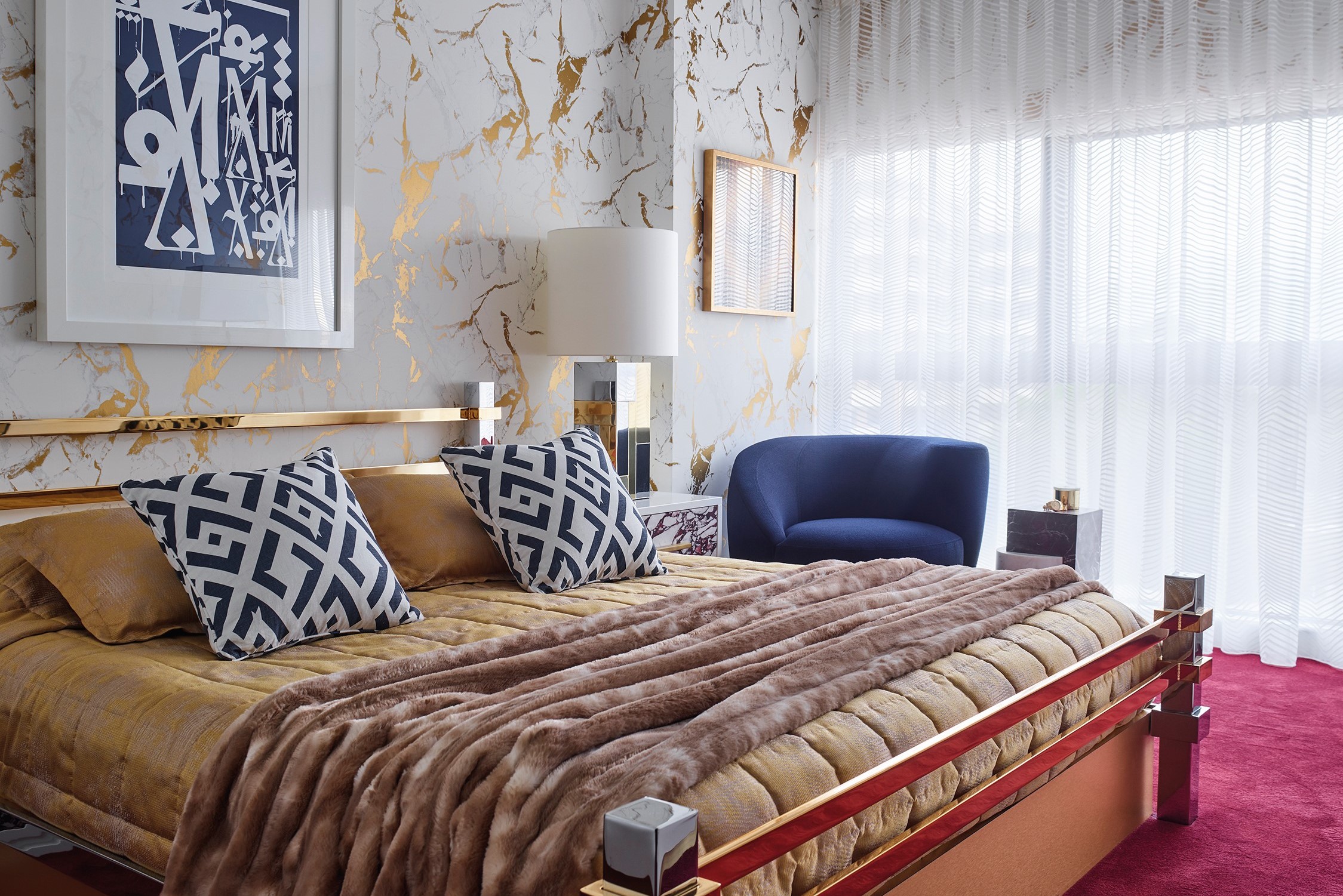 相當重視空間色彩與質材層次的 Greg Natale，擅長以圖案和紋理的混合創造空間質感。