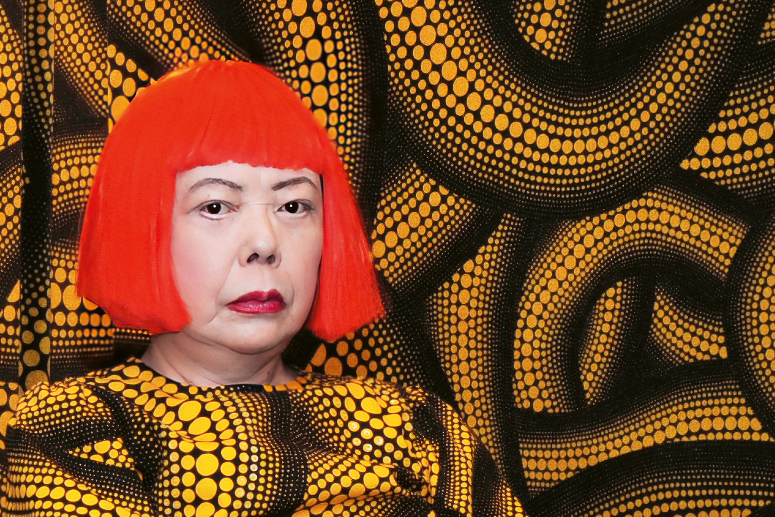 KUSAMA with YELLOW TREE Living Room at the Aichi Triennale 2010 © YAYOI KUSAMA. Photo courtesy : Ota Fine Arts, Victoria Miro, David Zwirner