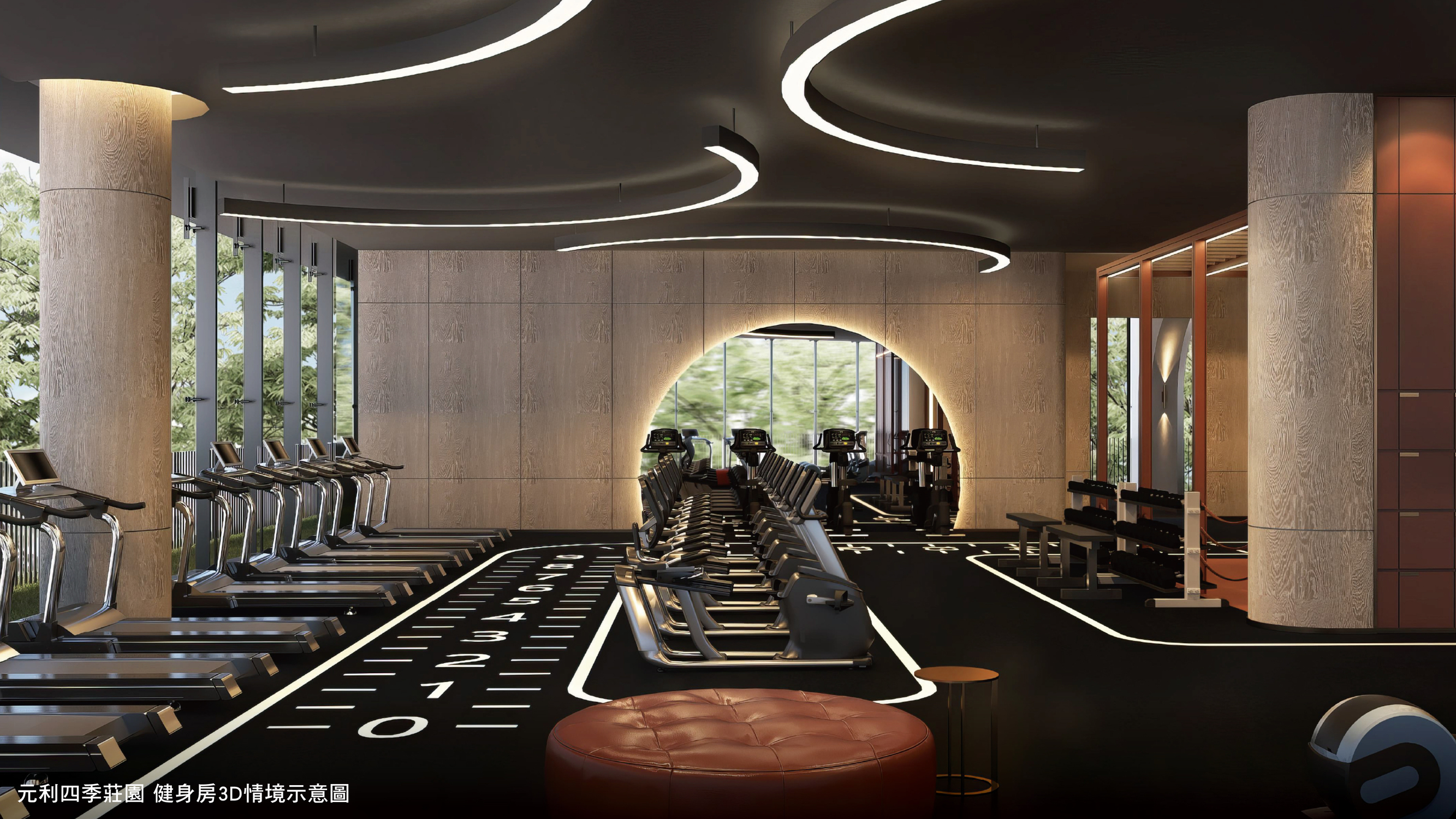 環景綠意與極簡線條構築動感場域，讓健身不僅是鍛鍊，更是一種身心平衡的生活態度。