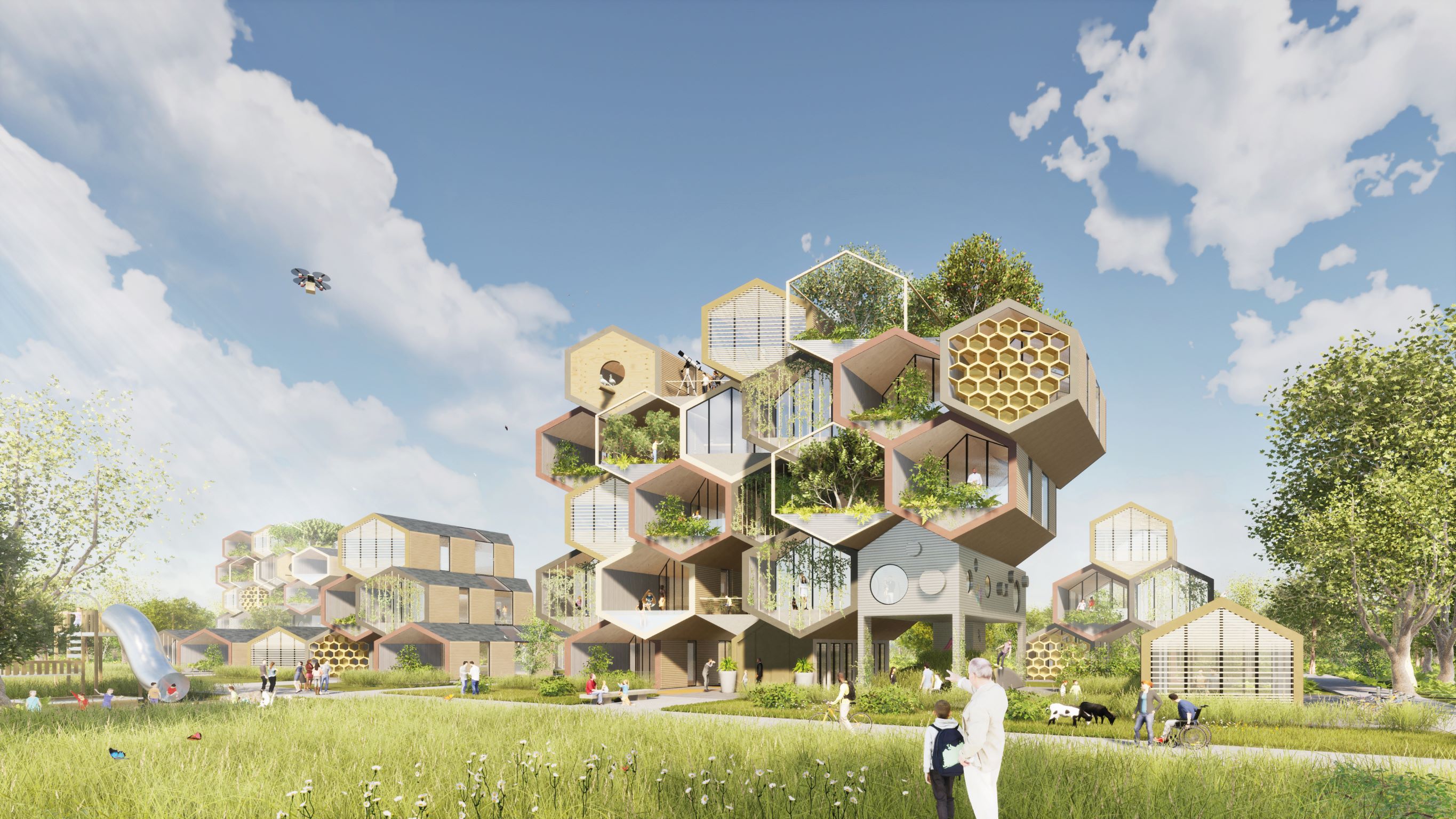 ECO-FRIENDLY FUTURE: HIVE PROJECT 未來系環保建築 - 蜂巢式未來住宅